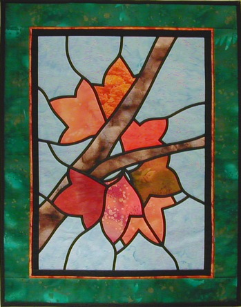 Stained Glass Quilt 'Maple Leaves'